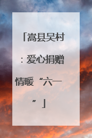 嵩县吴村：爱心捐赠情暖“六一”