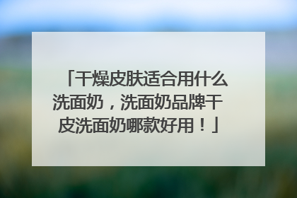 干燥皮肤适合用什么洗面奶，洗面奶品牌干皮洗面奶哪款好用！