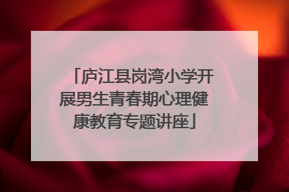 庐江县岗湾小学开展男生青春期心理健康教育专题讲座