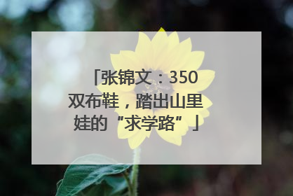 张锦文：350双布鞋，踏出山里娃的“求学路”