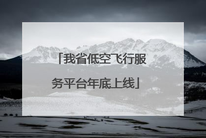 我省低空飞行服务平台年底上线
