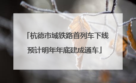 杭德市域铁路首列车下线 预计明年年底建成通车
