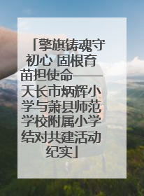 擎旗铸魂守初心 固根育苗担使命——天长市炳辉小学与萧县师范学校附属小学结对共建活动纪实