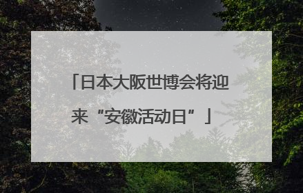 日本大阪世博会将迎来“安徽活动日”