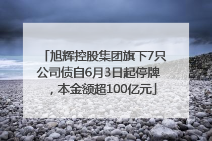 旭辉控股集团旗下7只公司债自6月3日起停牌，本金额超100亿元