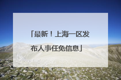 最新！上海一区发布人事任免信息