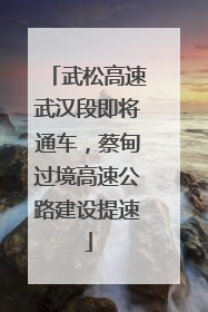 武松高速武汉段即将通车，蔡甸过境高速公路建设提速