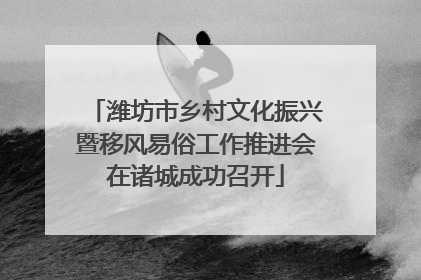 潍坊市乡村文化振兴暨移风易俗工作推进会在诸城成功召开