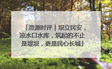 澧源时评｜坝立民安，凉水口水库，筑起的不止是堤坝，更是民心长城
