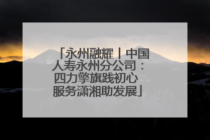 永州融耀丨中国人寿永州分公司：四力擎旗践初心 服务潇湘助发展