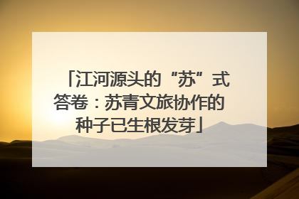 江河源头的“苏”式答卷：苏青文旅协作的种子已生根发芽