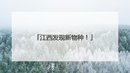 江西发现新物种！