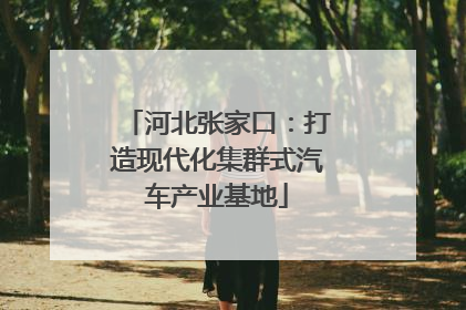 河北张家口：打造现代化集群式汽车产业基地