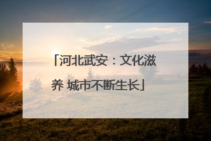 河北武安：文化滋养 城市不断生长