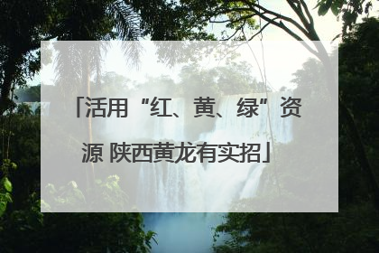 活用“红、黄、绿”资源 陕西黄龙有实招
