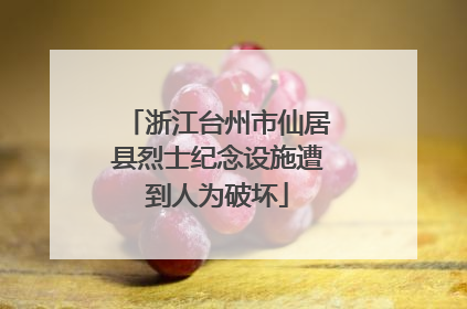 浙江台州市仙居县烈士纪念设施遭到人为破坏