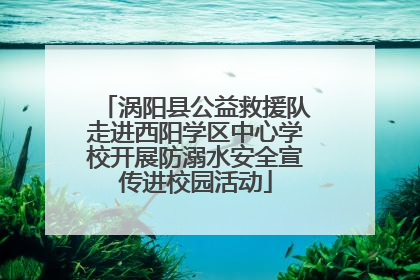 涡阳县公益救援队走进西阳学区中心学校开展防溺水安全宣传进校园活动