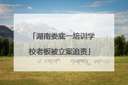 湖南娄底一培训学校老板被立案追责
