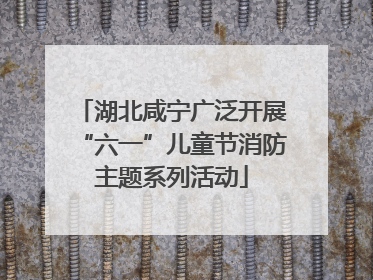 湖北咸宁广泛开展“六一”儿童节消防主题系列活动