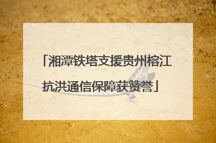 湘潭铁塔支援贵州榕江抗洪通信保障获赞誉