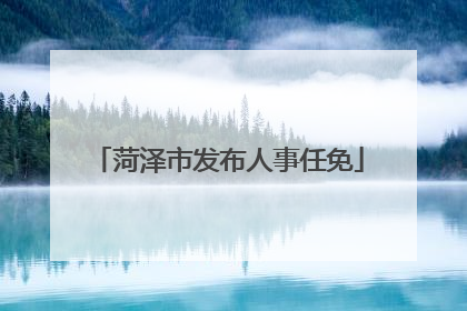 菏泽市发布人事任免