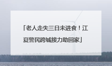 老人走失三日未进食！江夏警民跨城接力助回家