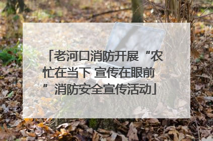 老河口消防开展“农忙在当下 宣传在眼前”消防安全宣传活动