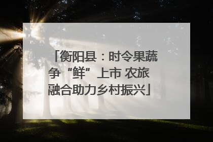 衡阳县：时令果蔬争“鲜”上市 农旅融合助力乡村振兴