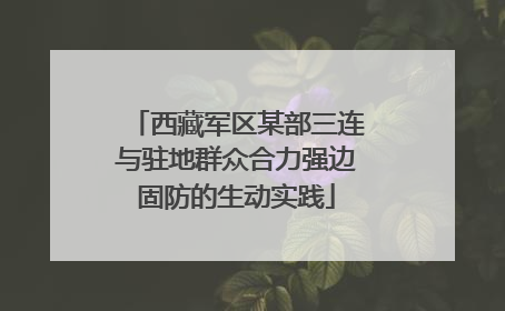 西藏军区某部三连与驻地群众合力强边固防的生动实践