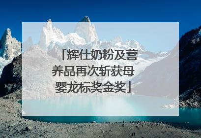 辉仕奶粉及营养品再次斩获母婴龙标奖金奖