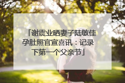 谢震业晒妻子陆敏佳孕肚照官宣喜讯：记录下第一个父亲节