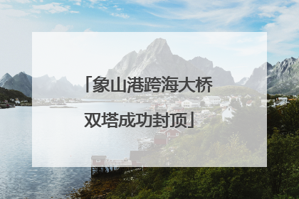 象山港跨海大桥双塔成功封顶