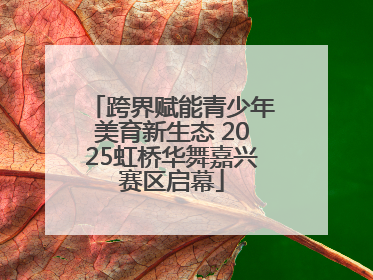 跨界赋能青少年美育新生态 2025虹桥华舞嘉兴赛区启幕