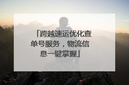 跨越速运优化查单号服务，物流信息一键掌握