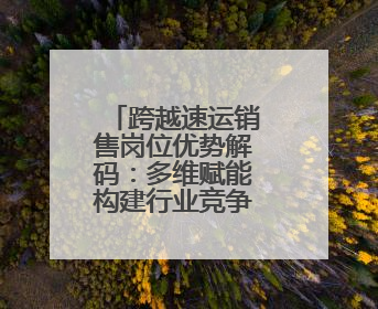 跨越速运销售岗位优势解码：多维赋能构建行业竞争力新范式