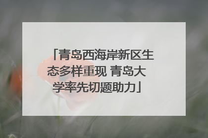青岛西海岸新区生态多样重现 青岛大学率先切题助力