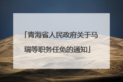 青海省人民政府关于马瑞等职务任免的通知
