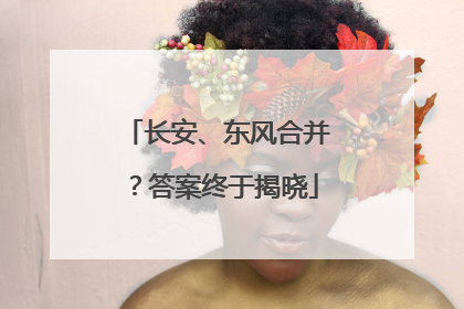 长安、东风合并？答案终于揭晓