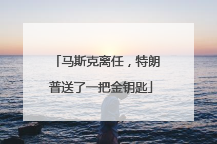 马斯克离任，特朗普送了一把金钥匙