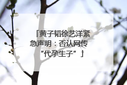 黄子韬徐艺洋紧急声明：否认网传 “代孕生子”