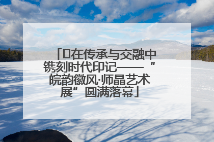 ﻿在传承与交融中镌刻时代印记——“皖韵徽风·师晶艺术展”圆满落幕