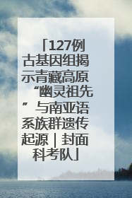 127例古基因组揭示青藏高原“幽灵祖先”与南亚语系族群遗传起源｜封面科考队