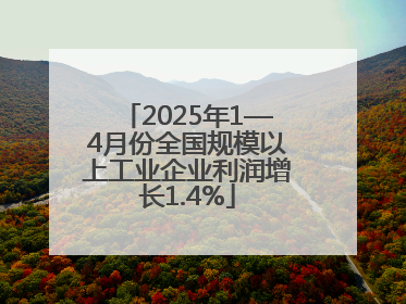 2025年1—4月份全国规模以上工业企业利润增长1.4%