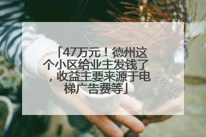 47万元！德州这个小区给业主发钱了，收益主要来源于电梯广告费等