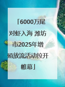 6000万尾对虾入海 潍坊市2025年增殖放流活动拉开帷幕
