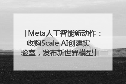Meta人工智能新动作：收购Scale AI创建实验室，发布新世界模型
